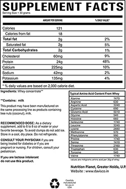 davisco nutrition facts