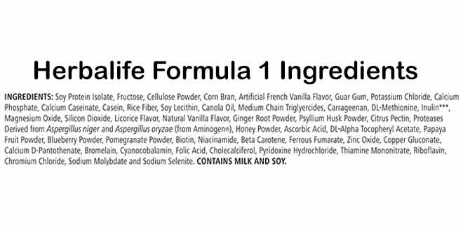 Herbalife Formula 1 Ingredients