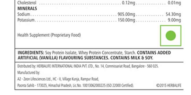 Herbalife Protein Powder Ingredients