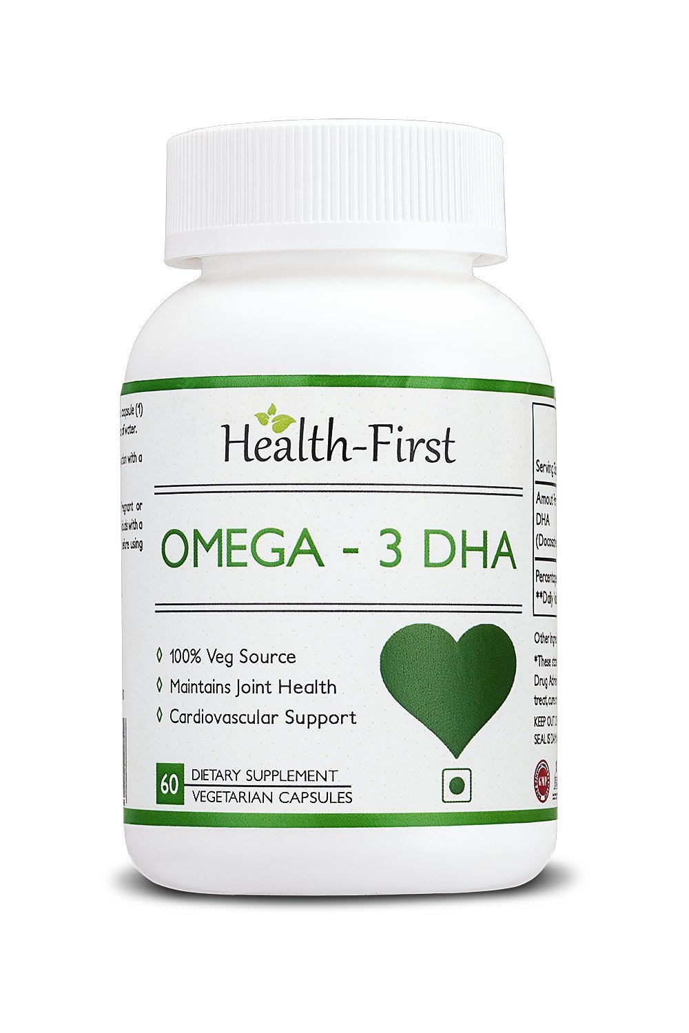 Health-first DHA Vegan Omega3- 500mg,60 Capsules (60 Capsules)