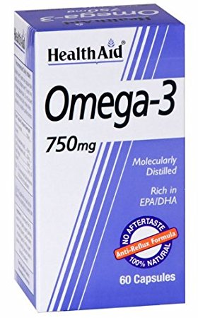 HealthAid Omega 3 750mg (EPA 425mg, DHA 325mg) - 60 Capsules