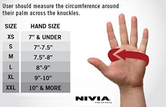 Nivia Gym Gloves Size Chart