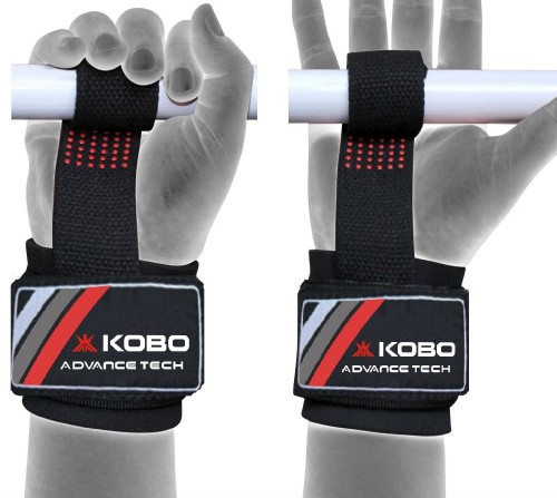 KOBO Gel Padded Weight Lifting Gym Straps Hand Bar Wrist Support Gloves Wraps Home Gym