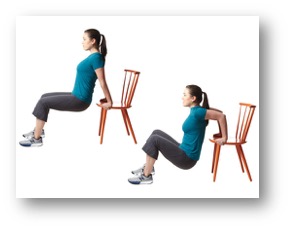 Chair dips for triceps 30 seconds