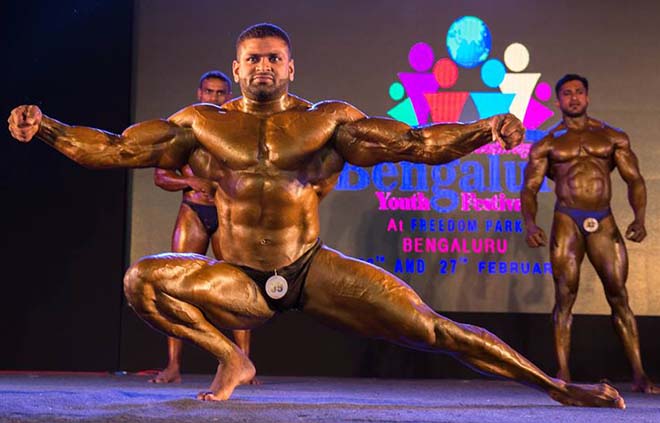 Bodybuilders at Mr Bangalore 2016