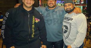 Yunus Shaikh with Big Ramy and Roelly Winklaar