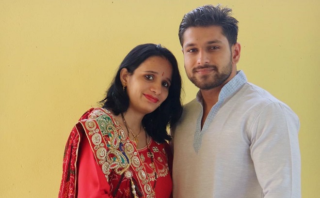 Sandeep Yadav with his wife